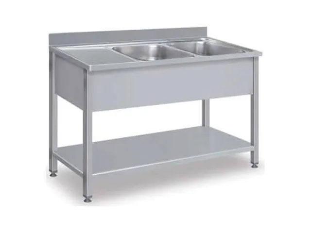 Double Bowl Sink Counters with Base Shelf