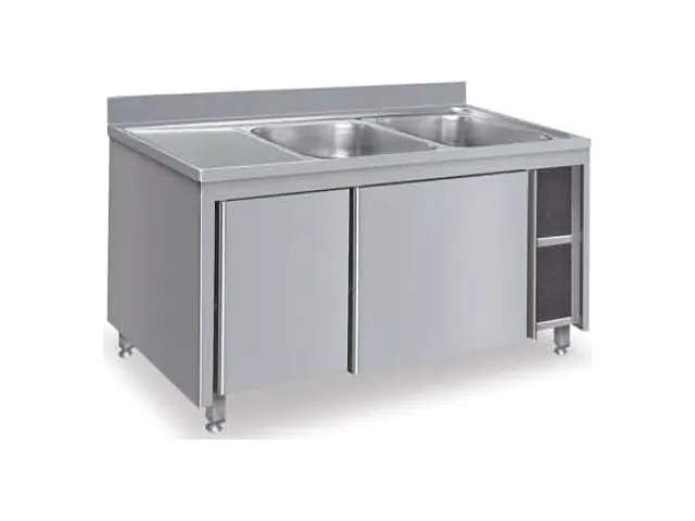 Double Bowl Sink Counters with Cupboard Base