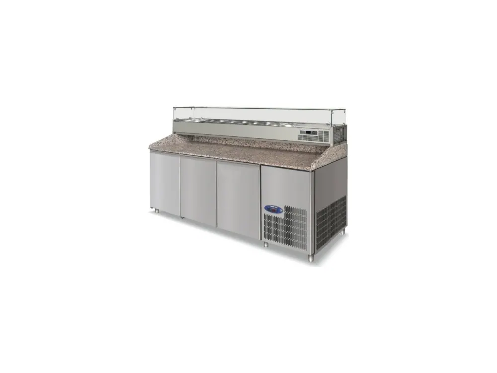 PRC Series Pizza Preparation Counter with Countertop Refrigerated Display